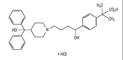 IMAGE OF FEXOFENADINE HCL CHEMICAL STRUCTURE - Fexofenadine Hcl chemical structure